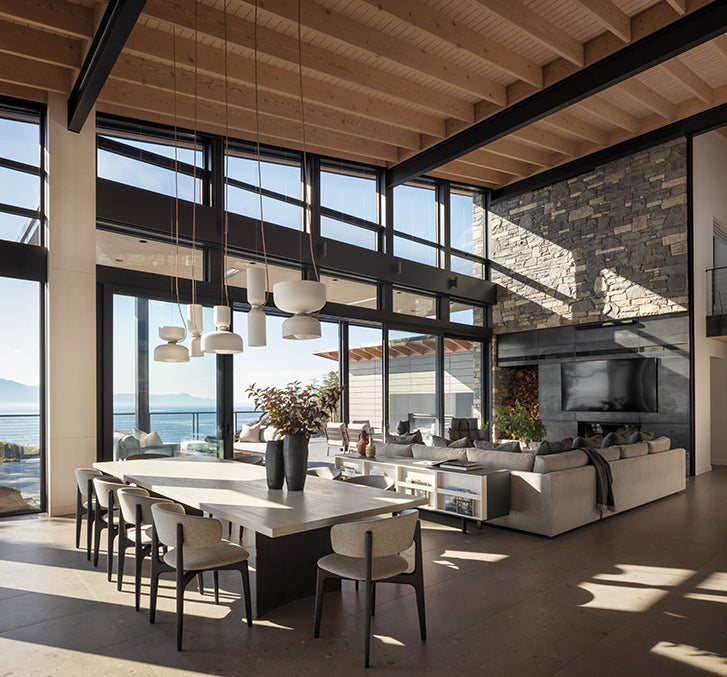 Finished Autonomous Furniture installation at Salish Sea residence by Stephanie Brown Inc., Sunshine Coast BC