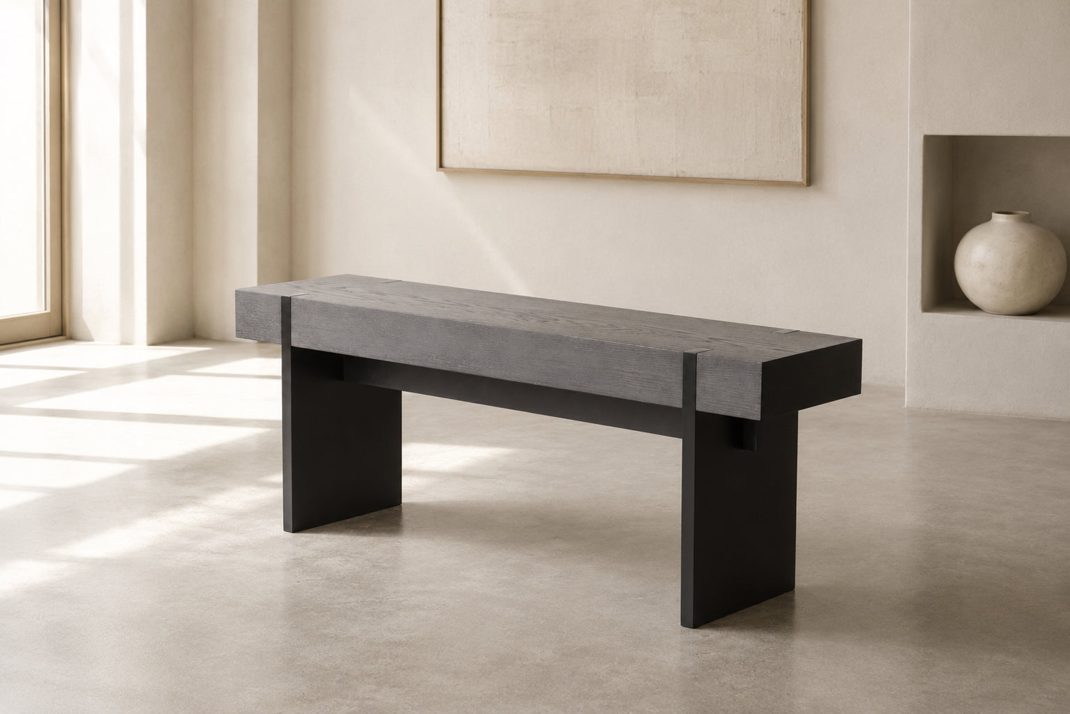Tillikum Bench — Matte Black Oak