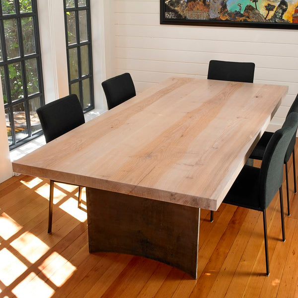 Top View of Whitened Wood Tabletop of Ban Dining Table