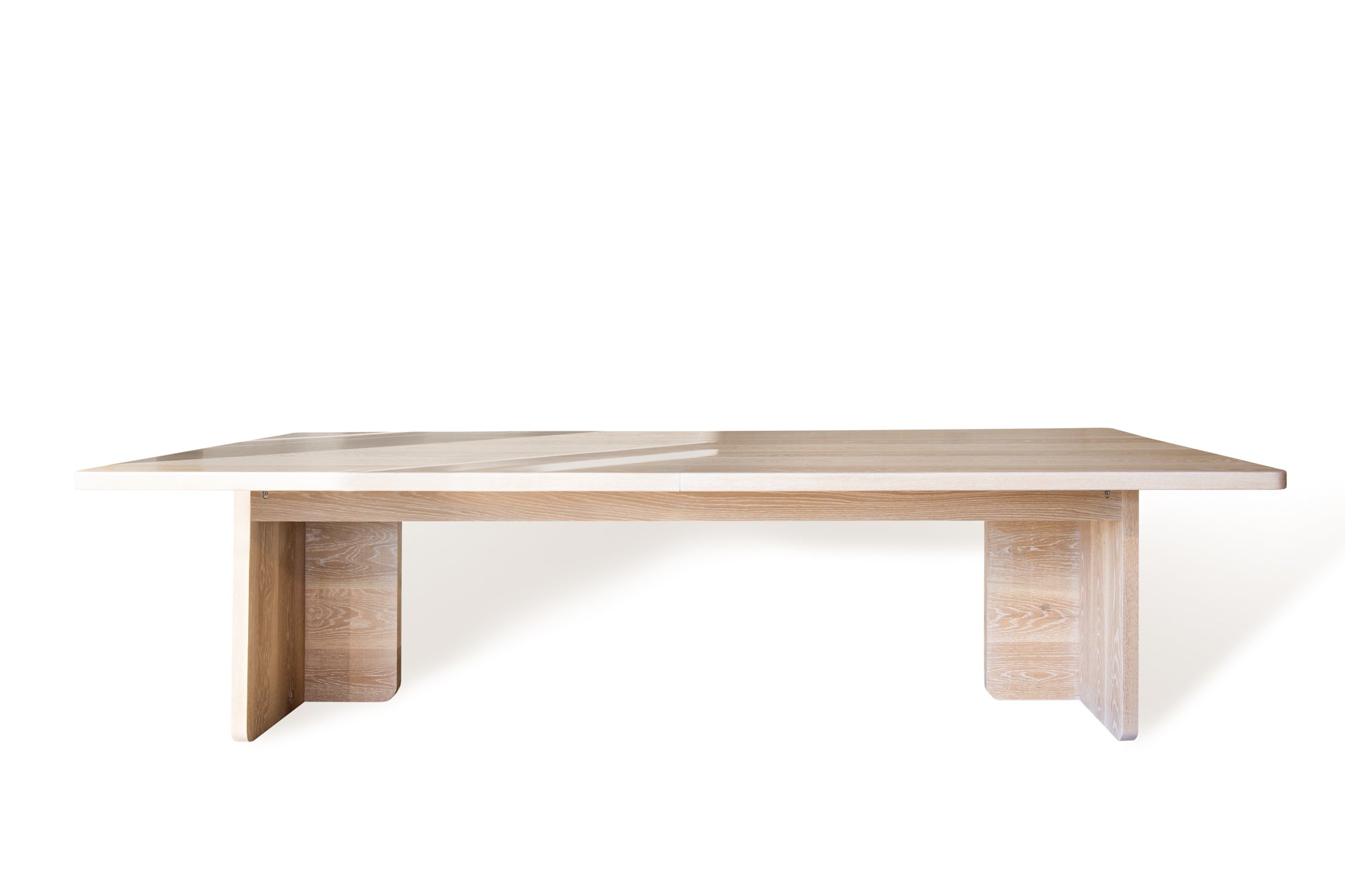 White Oak Extendable Dining Table leaf removed
