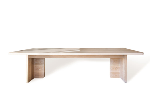 White Oak Extendable Dining Table leaf removed